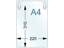 Document pocket, A4 vertical, with clip attachments