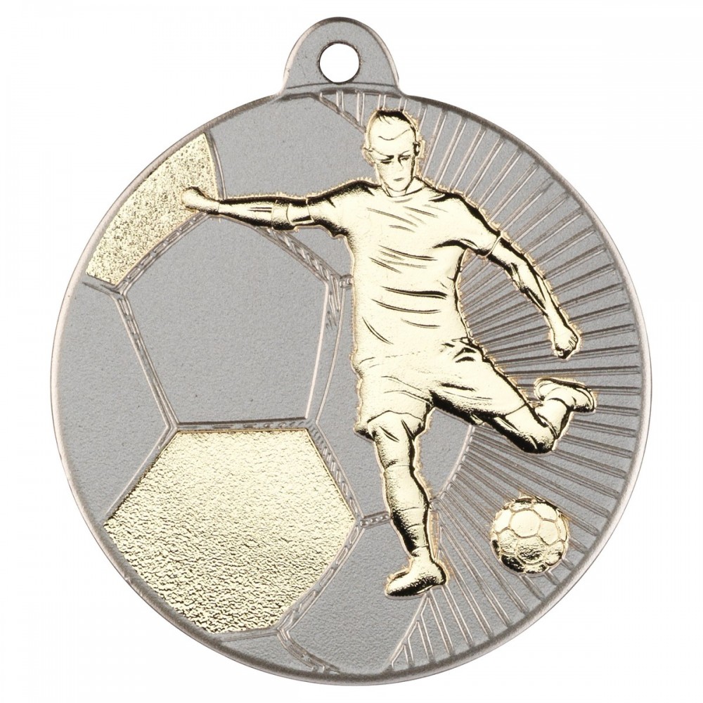 2 Tone Football Medals - 50mm