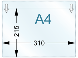 Document pocket, A4 horizontal, with clip attachments