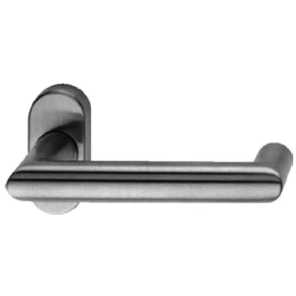 UK Suppliers Of Schuco Door Handle (Oval Backplate) Round Lever With Return
