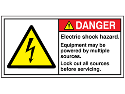 Electric shock hazard label