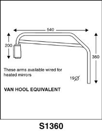 Heated Mirror Mounting Bracket Arm