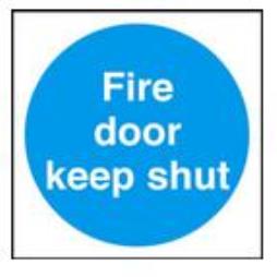 Fire door keep shut label