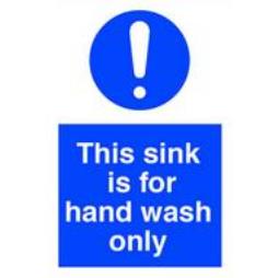 This sink is for hand washing only ! label.