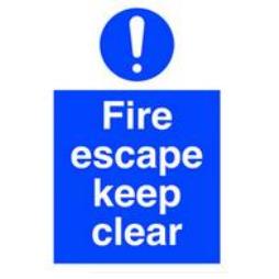 Fire Escape Keep Clear Label