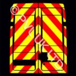 2000 - Present Iveco Daily medium roof full height rear chevron kit to cover the rear tailgate.