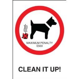 A5 clean it up maximum penalty £500 sign