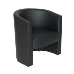 Faux Black Leather Tub Chair