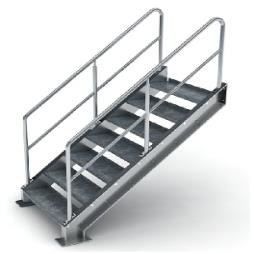 Other Industrial Steel Stairs, Open Handrail and Treads