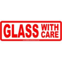 Glass with Care Pack of 10 Warning Labels