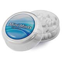 Mini round pot filled with sugar free mints