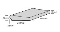 9 inch Narrow Copings Internal corner square and Internal radius 10 inch