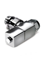 Esedra Cubed In Line Manual Valve Chrome Straight