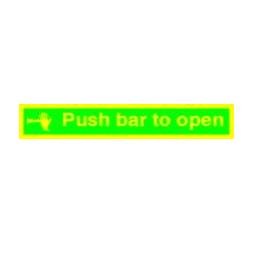 1585 - Photoluminescent Push Bar To Open Sign