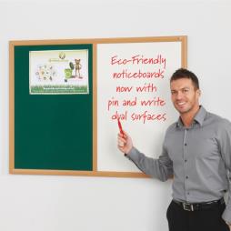 Eco-friendly dual felt drywipe noticeboards