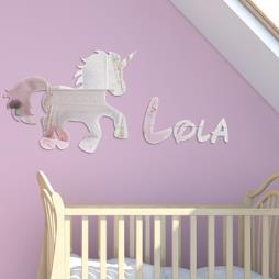 Unicorn Acrylic Mirror With Personalised Disney Letters