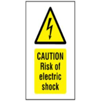 Caution Risk of Electric Shock Symbol and Text Safety Sign