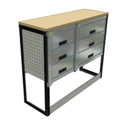 6 Drawer And Laminate Bench Unit