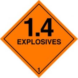 Hazard Label 100mmx100mm Class 1 Explosive 1.4 Rolls of 250 (Code V1.4)