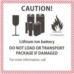 Handling Label 120mmx110mm Lithium Ion Battery Rolls of 250 (Code VLITHION)