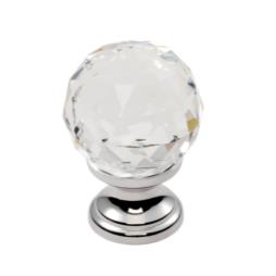 Lead Crystal Clear Faceted Knob