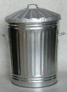 90 Litre Galvanised Metal Waste Dustbin or Feed Store
