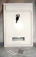 Modern WHITE Steel Locking Wall Mounted Metal Letter Post Box 2 x Keys
