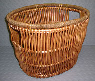 229 Hand Woven Wicker Coal Fire Log or Laundry Storage Basket Oval 49cmx59cm