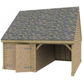 Single Garage - Gable Side End - Avon (High Pitch) with Store