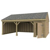 Double Garage with 1/2 Bay Store - Gable Side End - Bedford (Low Pitch)