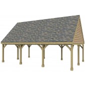 Triple Bay Carport - Gable End - Cheshire (High Pitch)