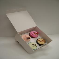 4 Cupcake Plain White Box