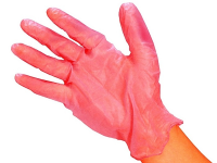 Red Vinyl Disposable Gloves Large
