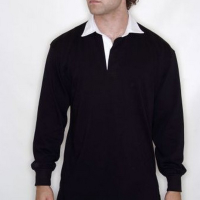 FR100 Long Sleeve Rugby Shirt Black Large