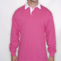 FR100 Long Sleeve Rugby Shirt Bright Pink Small