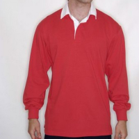 FR100 Long Sleeve Rugby Shirt Red Medium
