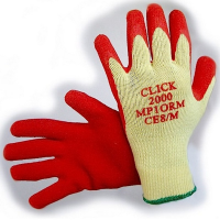 Pair M/P Orange Latex P/C Gloves Large