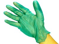 Green Vinyl Disposable Glove Med