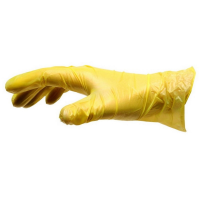Yellow Vinyl Disposable Gloves Medium