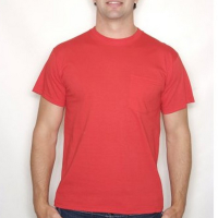 SA103 Heavy Pocket T Shirt Red Small