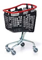 100 Litre LOOP 100 Plastic Shopping Trolley - Red Handle