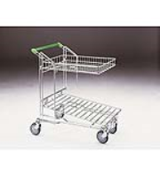 Merchandise Trolley with flatbed and 27 Litre basket
