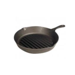 Black Cast Iron Round Fat free Grill Pan