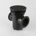 Back Inlet Roddable Gully 90 degree Outlet Round Grid