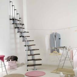 Arke Karina Grey / Dark Beech Spiral Staircase & Side Balustrade