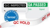 Quality Assurance Labels and Tapes