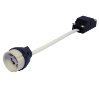 Gu10 lamp holder with heat resistant cable