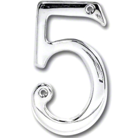 Metal Numerals Chrome and Brass