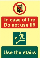 Photoluminescent Fire use Stairs Sign