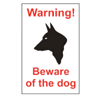 Warning Beware Of The Dog Sign